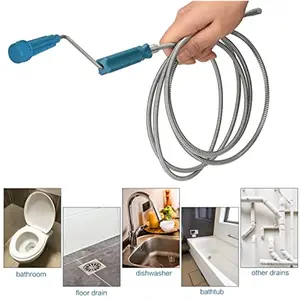 Flexible Steel Drain Snake with Telescopic Handle- Easy-To-Use, No Battery Needed, Ideal for Unclogging Sinks And Drains in Household Plumbing