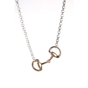 Destined Horse Bit Necklace 316L Stainless Steel Cuban Link Design Minimalist Pendant Hypoallergenic Gift Jewelry