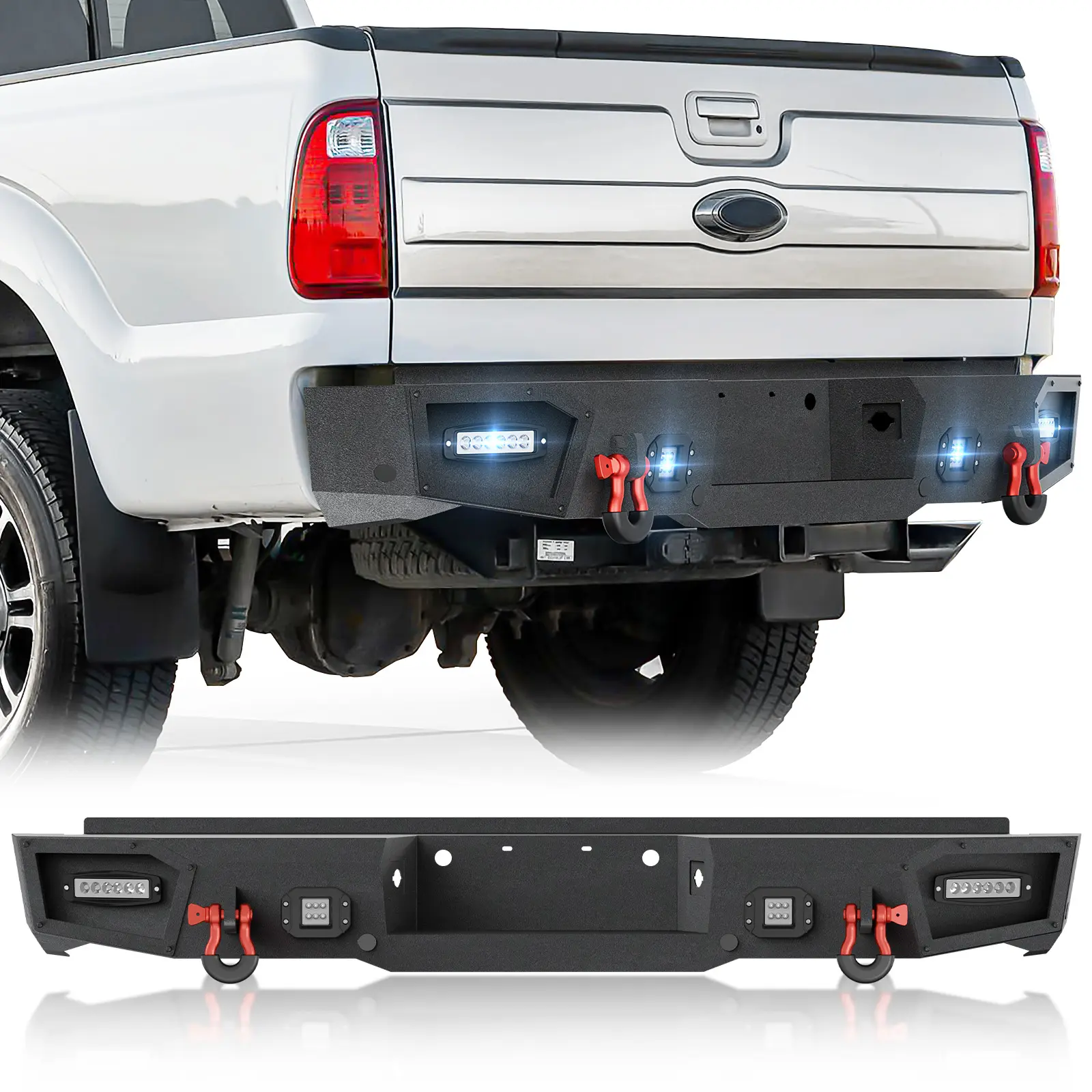 【EYOUHZ】Rear Aftermarket Bumpers for Ford Compatible with 1999-2016 3rd Gen Ford F250 F350 F450