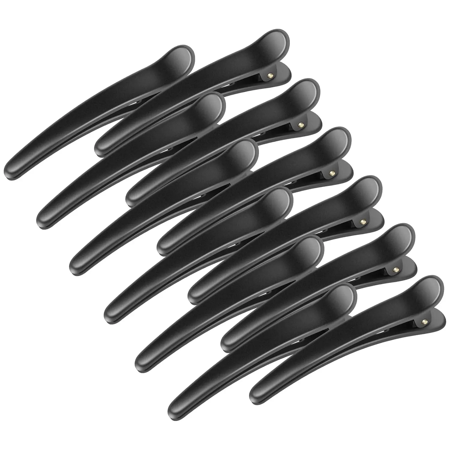 Hair Clips for Styling,  12 count Non-Slip Colorful Plastic Duckbill  Hair Barrettes Pins for Women,   and Girls, 3.5" (12pcs Matte Black)