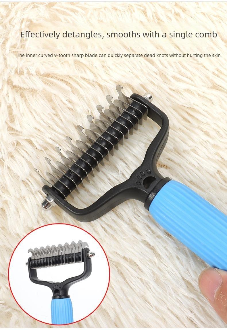 Universal Pet Detangling Comb for Dogs Grooming Tool Double-Sided Stainless Steel for Coat Care & Shedding Removal Easy to Use Essential Grooming