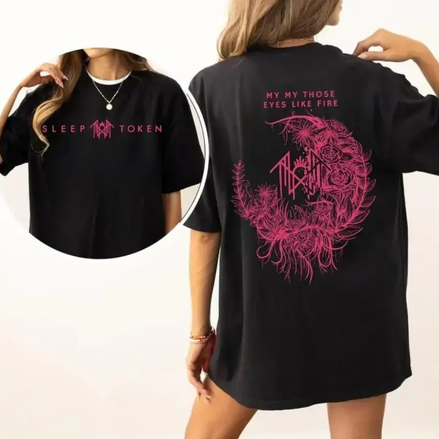 Vintage Sleep Token My Those Eyes Like Fire TShirt, Sleep Token Metal Rock Band Comic 90s, Birthday Gift, Gift for Fan, Trendy Sleep Token Top Casual- women's shirt-men's shirt - menswear Top