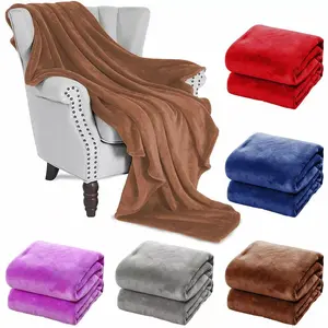 Soft Sherpa Blanket Throw Fuzzy Bed Throws Fleece Reversible Blanket for Sofa