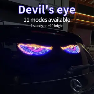 2026New 2PCS LED Devil Eyes Car Light, 11 Modes Dynamic Windshield Sticker Light, Waterproof for All Cars, Trucks, SUVs brightness adjustable