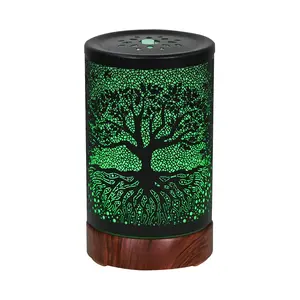 Essential Oil Diffuser with Waterless Auto Shut-Off Metal Art Aromatherapy Humidifier with Multicolor Changed Night Light Ideal for Home Gifts Spa Yoga