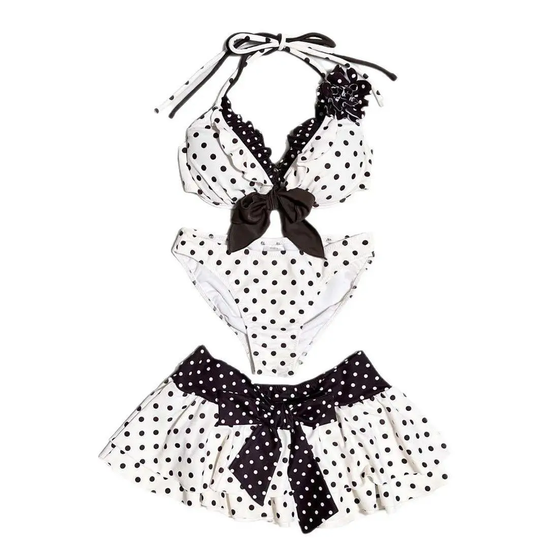 Women's Stylish Bikini Beachwear Set, 2-Piece Fairy Print High-Waist with Loose-Fit Split Skirt for Summer Vacation, Stylish Bikini Set, Bathing Suit Women Set