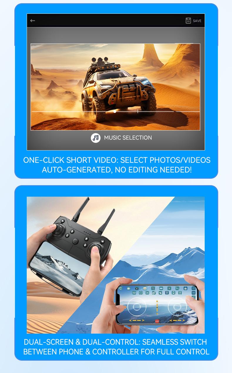 TongLi Aerial photography drone foldable drone children's remote control drone quadcopter, beginner drone dual-camera drone drones suitable for children aged 14 holiday gifts carnival gifts New Year's gifts. Folding Wifi Fpv