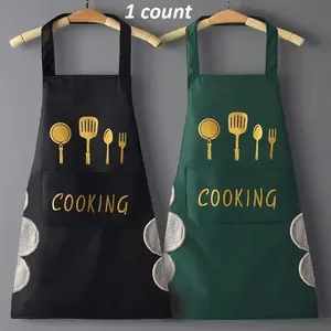 Waterproof Kitchen Print Apron with Pockets, Versatile Cooking & Baking Accessory, Stylish Design, Perfect Christmas Gift for Seasonal Celebrations