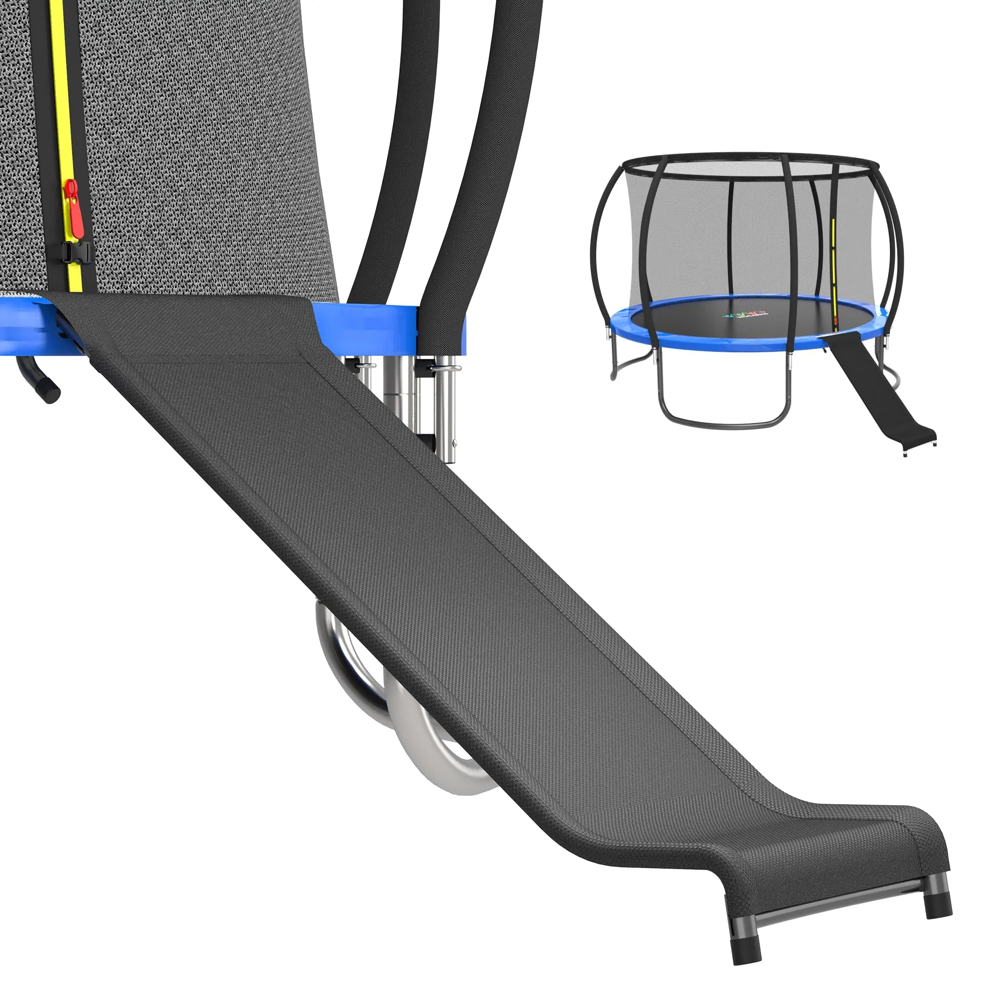 Universal Trampoline Ladder Slide For Climb Up & Down  Outdoor Attachment Easy To Install Fit All Kinds Of Trampolines Black