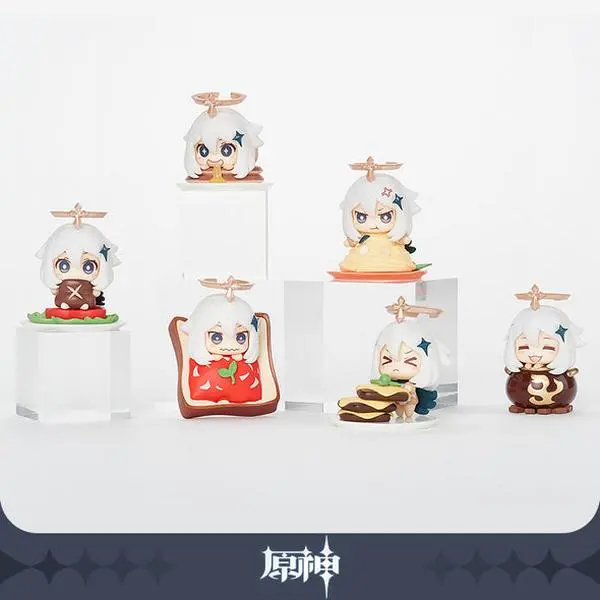 Official miHoYo Genshin Impact Paimon Food Theme Collectible Blind Box Figurine, PVC Figurine Series Set with Cute Designs