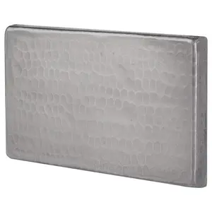 3" x 6" Nickel Plated Hammered Copper Tile