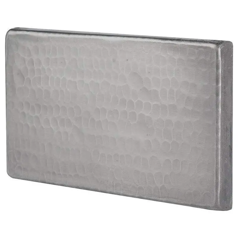 3" x 6" Nickel Plated Hammered Copper Tile