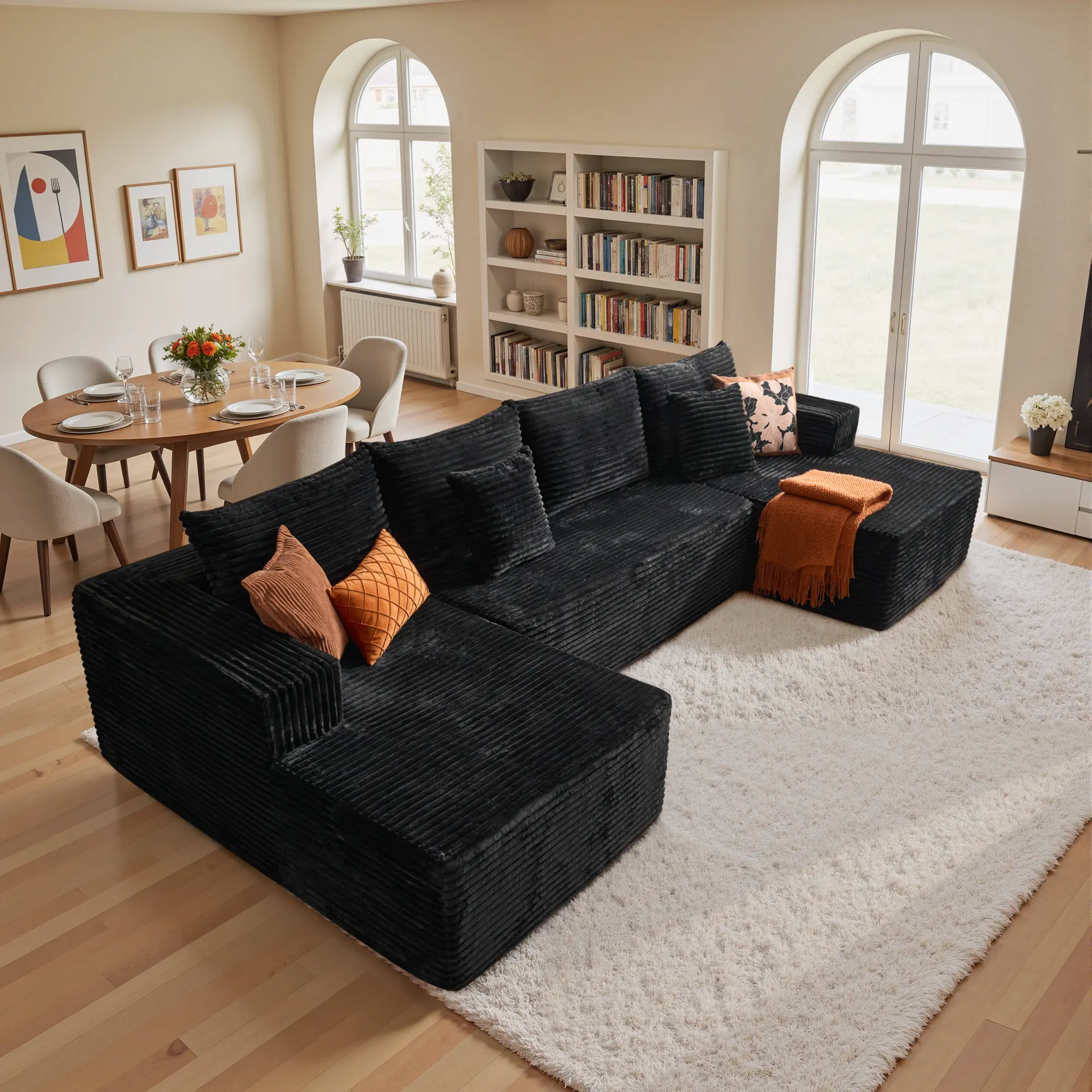 Black Plush Corduroy