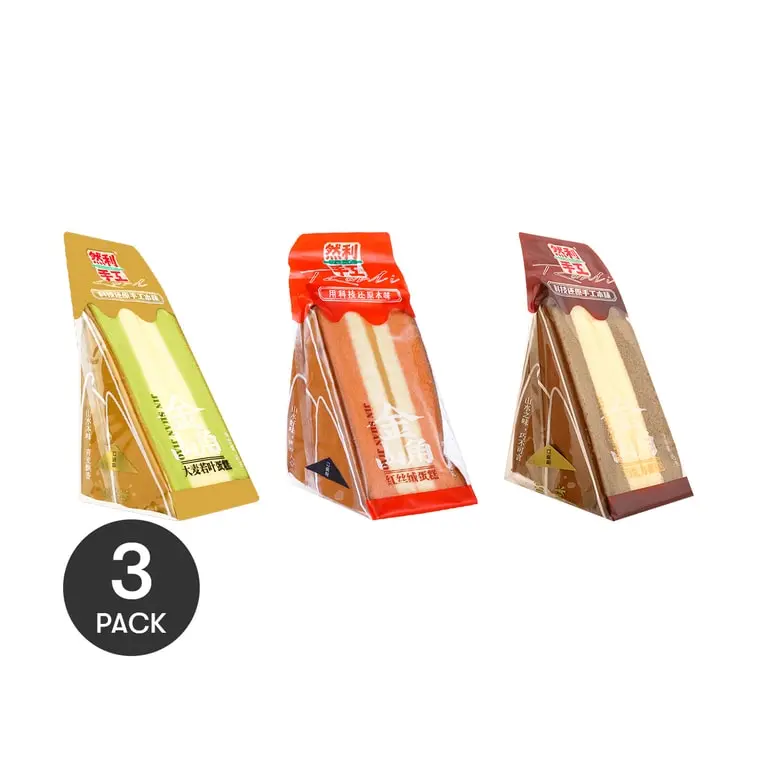 Ranli Handmade Cake 95g -Red Velet &Chocolate & Cheese& Barley Leaf& 4 Flavor Delicious Breakfast Treats - Soft and Moist Cake