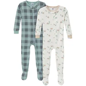 Gerber Baby Boys' Snug Fit Footed Pajamas, 2-Pack, Desert Animals