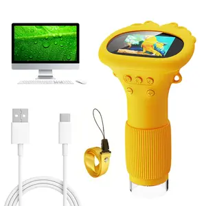 Portable Handheld Microscope, 1 Box Mini Handheld Digital Microscope with 8 Adjustable LED Lights, IPS Screen Electronic Magnifier for Kids & Adults, USB Digital Microscope