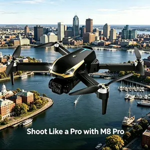 Long Flight M8 Pro 2026 GPS Drone with 2 Batteries, 4K UHD EIS Camera, 5G WiFi FPV, Brushless Motors, Optical Flow Hover, Obstacle Avoidance, Auto Return, 360° Stunt Roll Capability