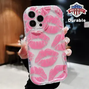 Lip Pattern Clear Phone Case, Anti-drop Cellphone Protective Case, Total Protective Shockproof Mobile Phone Cover for iPhone 7 8 11 12 13 14 15 Series