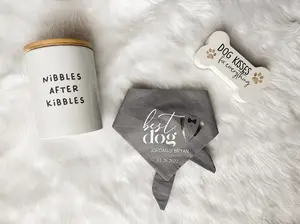 Mina and Max Co "Best Dog" Dog Bandana - Perfect for Wedding Party