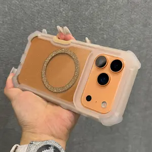 Fashion Glitter Magnetic Phone Case For iPhone 17 Pro Max Magnetic Charging Shockproof Cover
