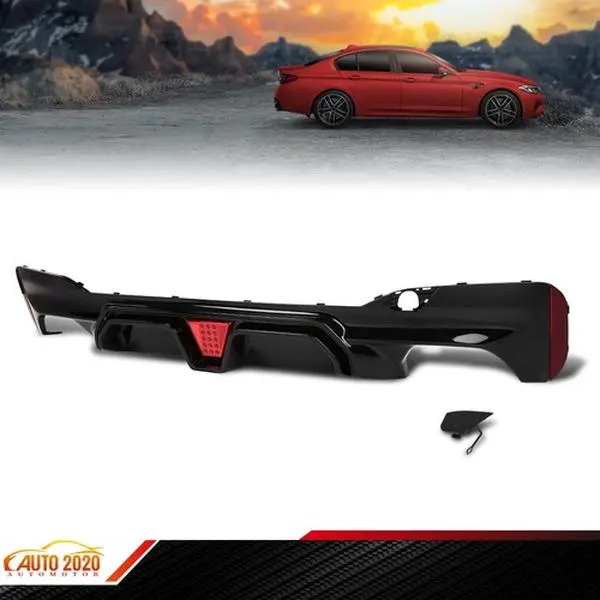 Rear Diffuser Lip M5 CS Style W/LED Light Fits BMW G30/G31/G38 5 Series 2017-23