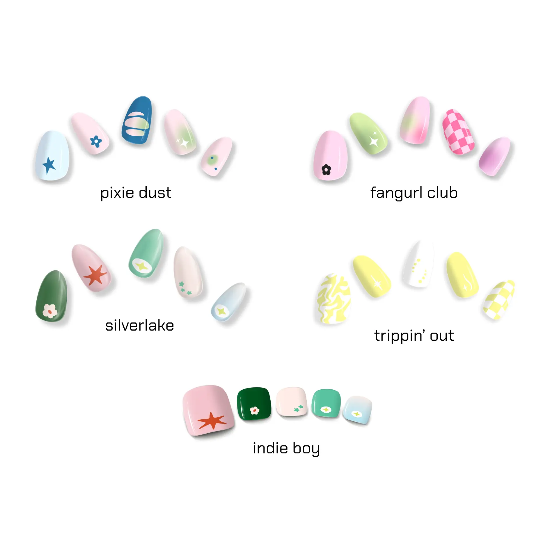 Kijibae Spring Fling Collection Semi Cured Gel Nail Strips Long Lasting Nail Sticker