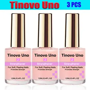 Tinovo Uno Strengthener Set 3 Bottles 36ml Boost Nail Strength for Soft Peeling Nails Calcium Clear Nail Care Essential Protein Keratin Formula Repairing Manicure Polish
