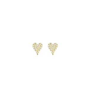 Micro Pave CZ Heart Studs