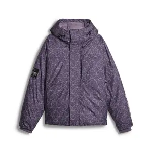 PUMA Mens X Pleasures Puffer Jacket Athletic Outerwear Casual Full Zip Drawstring - Purple