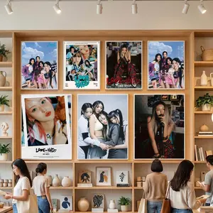 Kpop Girl Group H-H1=-KEY Poster HD Heavy-Duty Self-Stick Waterproof Wall Decor Tool-free durable Conceals wall flaws elevates style for living rooms bathrooms & kitchens