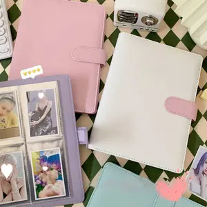 A5 PU Leather Photo Album INS Multi-pockets Kpop Photocard Binder Photo Card Holder Card Collect Book Photo Binder Cover 포카 바인더 Decor