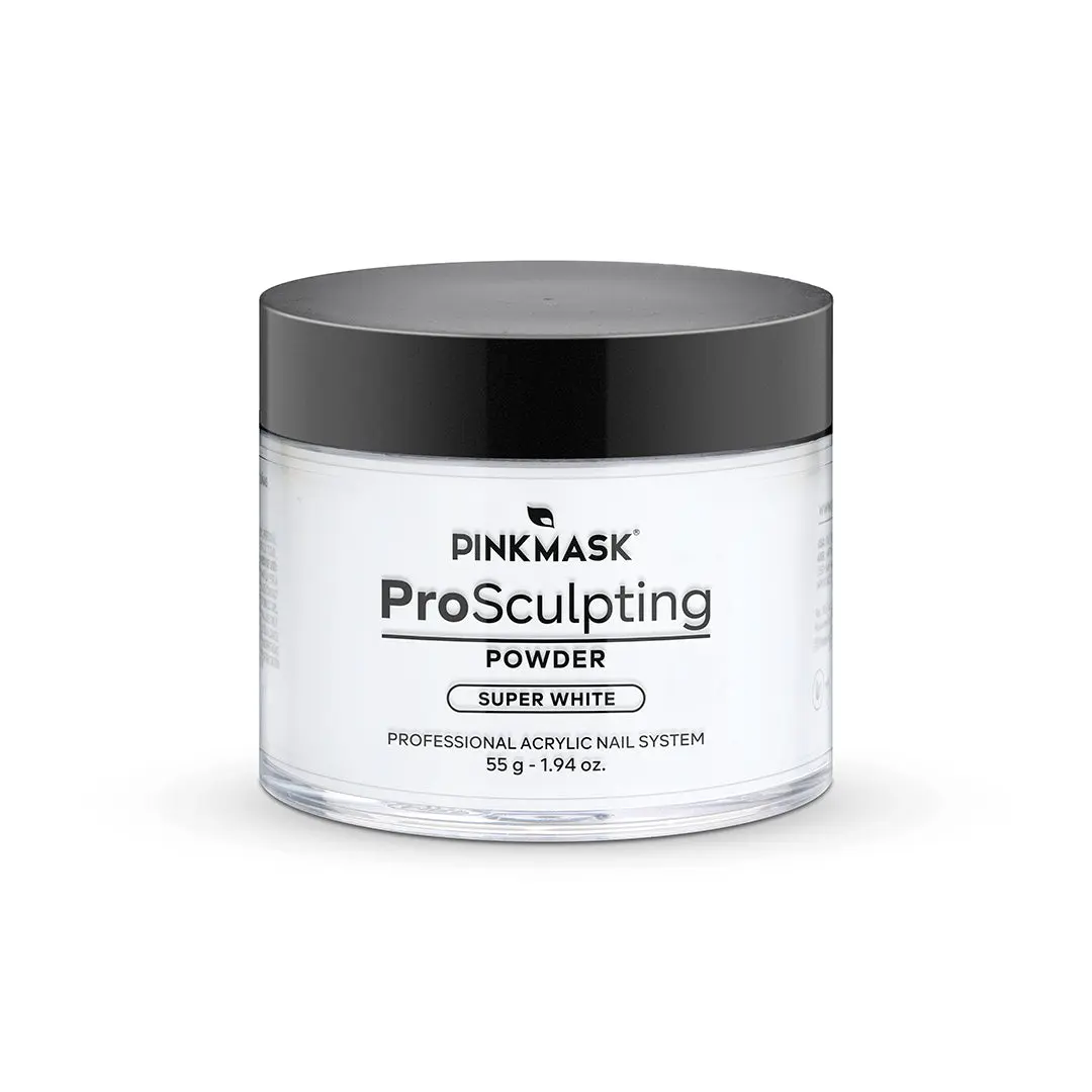 Super White Acrylic Nail Powder, Self-Leveling Polymer for Professional and DIY Nail Art, Non-Yellowing Slow-Drying Formula, 55 g, Nail Art Diy