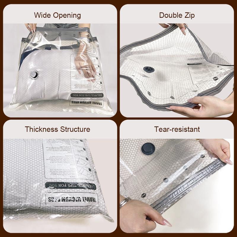 [2025 Upgraded] Cordless Travel Vacuum Bag Set - 9/15/ Pac Compression Bags for Carry-On Suitcases - USB Rechargeable Handheld Pump with Built-In Battery - Space Saver for Clothes & Packing, Zipper Pouches Durable, Lightweight Organizer Fitting Cover