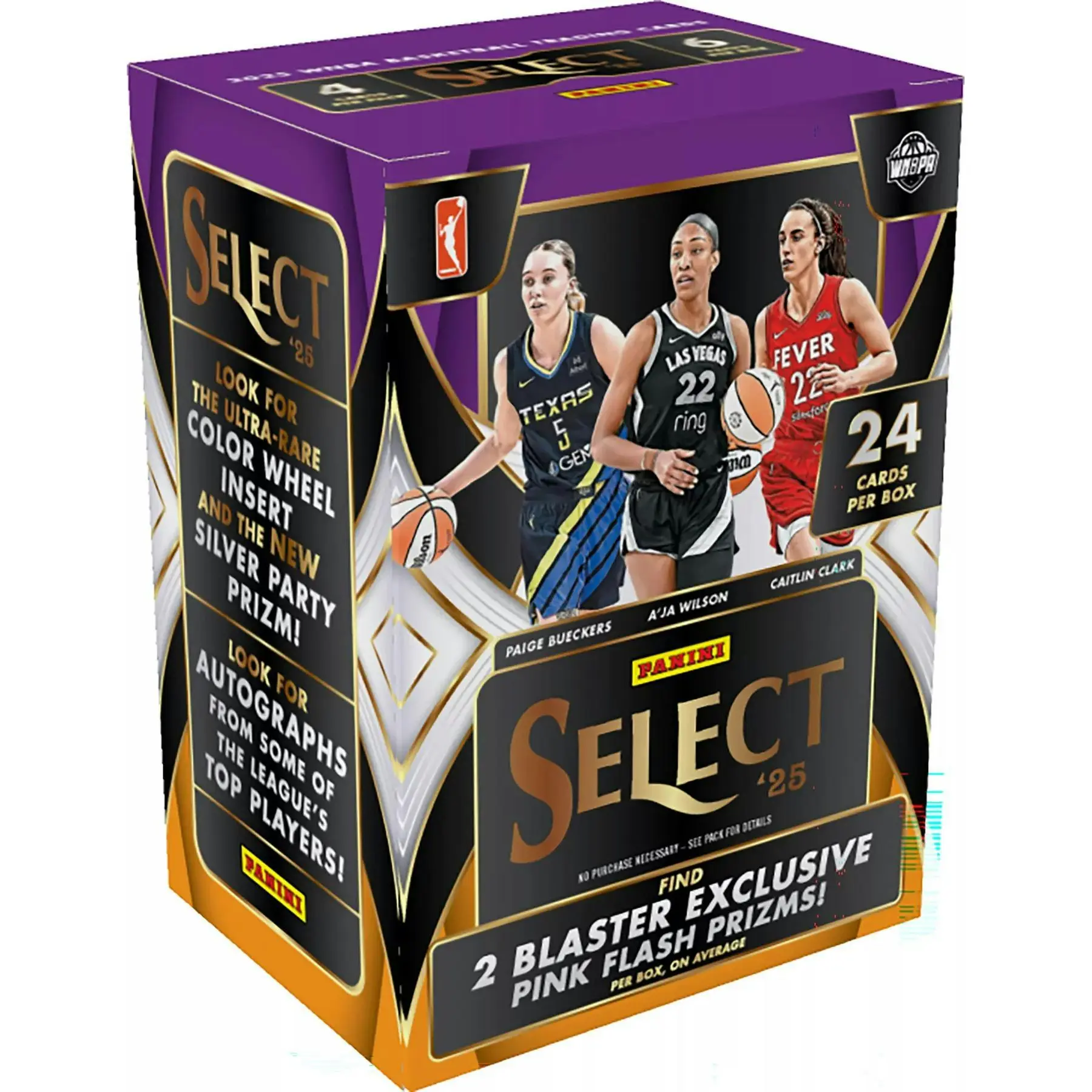 2025 Panini Select WNBA Basketball Purple Top Blaster Box (Pink Flash Prizms)