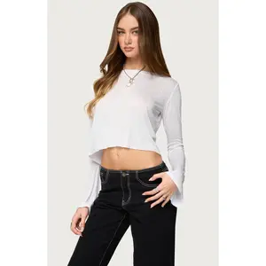 Edikted Women's Catalena Long Sleeve Sheer Top
