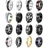 Besteel 16Pcs Hypoallergenic Stainless Steel Metal Fidget Spinner Band Set, Black Cool Chain Anxiety Rings for Women, Stress Relief Wedding Promise Rings