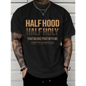 Men's Short-Sleeve Classic Premium Cotton T-Shirt - Half Graphic, Sweat Fabric, Hoodie-Style COD Cover Saint Top, Casual Fit, Tropical Streetwear Vibe, Ideal for Everyday Wear & Key Occasions, Streetwear Enthusiasts' Pick,summervibes