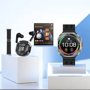 Combo Smart Watch & Earbuds 1.46inch Full Touch Screen, Fitness Tracker Sleep Monitoring, Voice Assistant, Wireless Call Make/Answer, Music Control, Message Notification, Best Gift