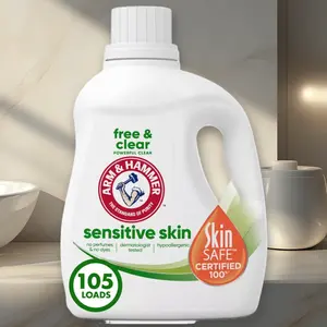 Arm & Hammer Sensitive Laundry Detergent 105fl oz - Free & Clear Formula, Hypoallergenic, 105fl oz, for Sensitive Skin, HE Compatible, Family Size