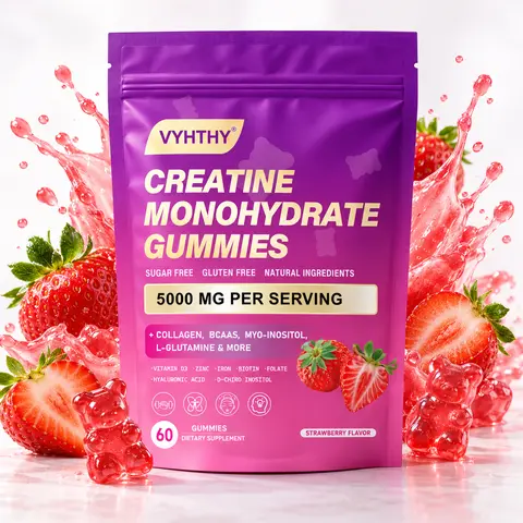 VYHTHY Women’s Sugar-Free Creatine Gummies - Vegan Pectin Base Dietary Fitness Beauty Product for Adults, with Vitamin D3, Myo-Inositol, Lean Muscle Support, Collagen Boost, Hair-Skin-Nails Benefits, Cycle Harmony, Clean Label Daily Nutrition
