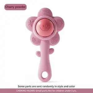 Baby Silicone Teething Stick Rattle, Sensory Teether, Washable Disinfected, Grasp Training Toy, Educational Soothing Gift for Babies