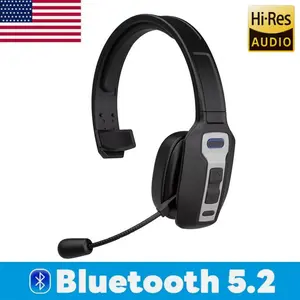 AI Noise Cancelling Trucker Bluetooth 5.2 Headset, 60H Battery 2H Fast Charge, Dual Device Switching, 33FT Range, Comfortable Rotatable Mic for Phones PC Truckers