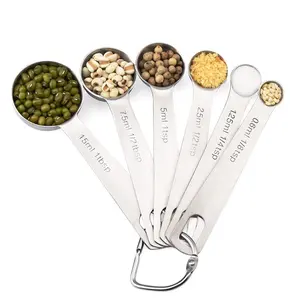 Stainless Steel Measuring Spoon Set - 6pcs, 304 Stainless Steel