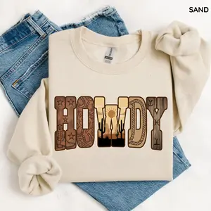 Gildan Howdy Western Sweatshirt, Cowgirl Sweater, Country Cowboy Crewneck, Southern Howdy Sweatshirt,Yee Haw Sweater, Trendy Western Gift for Cowgirls