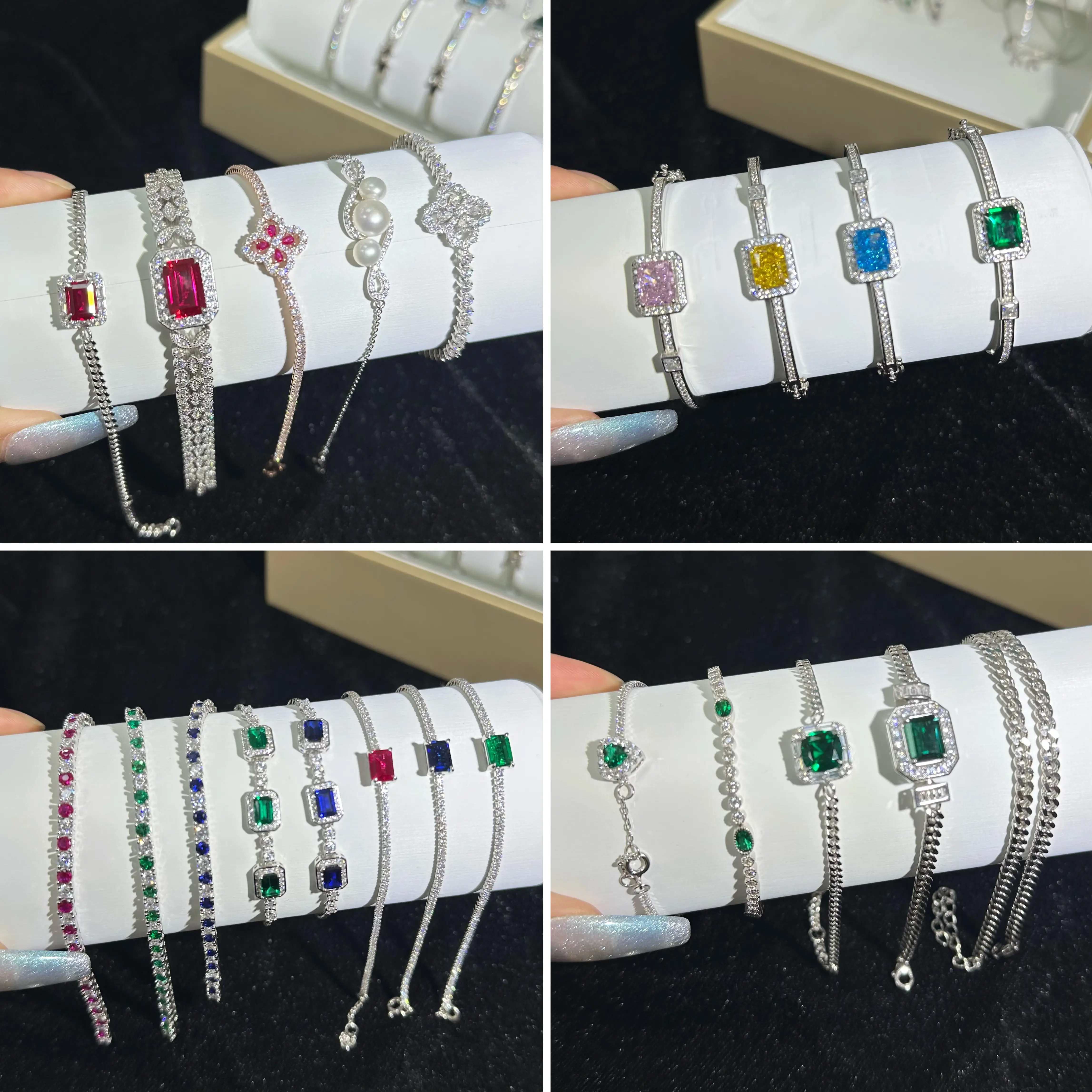 Loveden Jewelry Bracelet Link（LIVE ONLY）Eco Diamond/Moissanite/S925/Eco copper plated with gold Unique Piece by Designer, Mix Bracelet, Gift Ideas