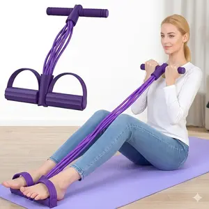 Multifunction Pedal Resistance Trainer with 10 Tubes Enhanced Version – Stronger Resistance for Effective Training, Portable Foot Pedal Exerciser for Full-Body Home Workout, Stretching & Fitness Training Adjustable Elastic Band Durable Elastic Bands