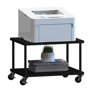Sofa Side Table, Nightstand with Wheels, Under Desk Printer Table, Mobile Printer Shelf Rolling Printer Cart, Desktop Organizer Shelf, Couch Side End Table for Home Office