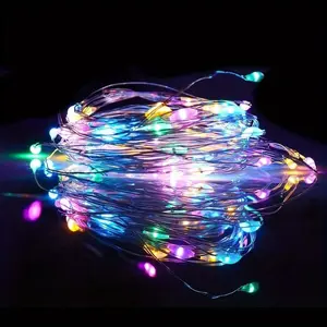 1PC Fairy Lights Battery Operated, String Lights 10ft 30 LEDs, Flashing and Constant Light Mode, Silver Wire Mini Lights for Festival, Christmas Decoration, Pink
