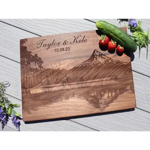 Board, Cutting Board, Wood Cutting Board, Wedding Present, Personalized Cutting Board, Wedding Gift, Custom Board Mountain