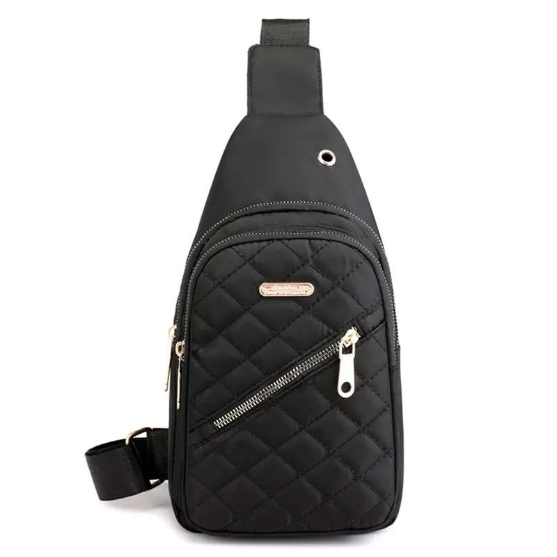 Women's Chic Water Resistant Nylon Hip Bum Bag - Adjustable Strap, Multiple Pockets, Zip Closure, Compact Hands-Free Crossbody Sling Pouch - Ideal for Casual Outing, Everyday Carry